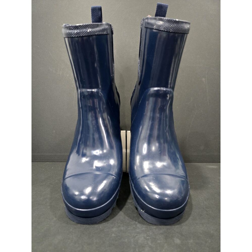 Sorel Joan Rain Wedge Chelsea Ankle Boots Navy Waterproof Lug Sole Womens 10.5 - Picture 2 of 9
